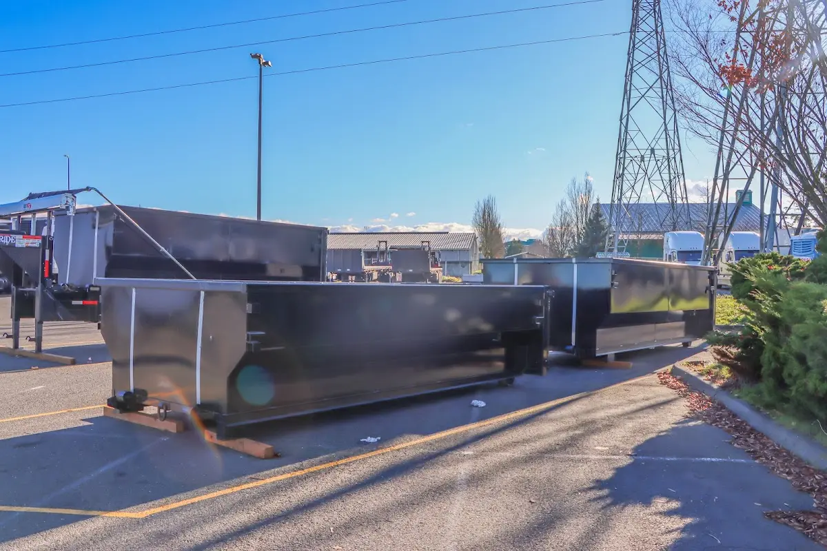 Roll-off dumpster ready for waste disposal at job site for 4 Yard Dumpster Rental in North Royalton